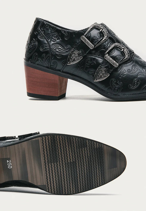 Men's Wedding Shoes Fashion Slim Fit Pointed High Heel Leather Dress Shoes Classic Vintage Style